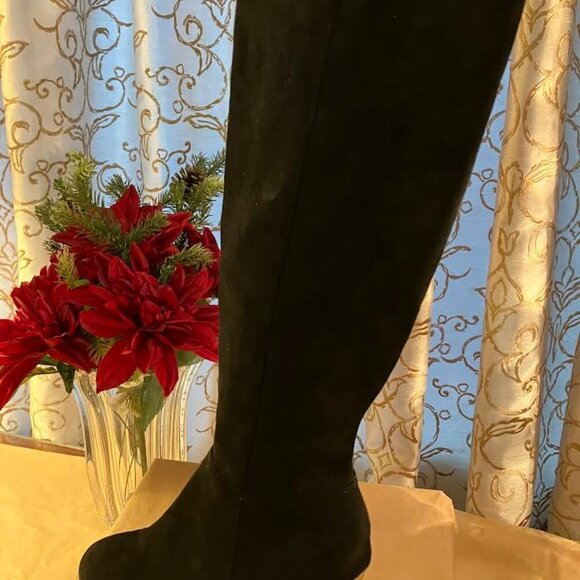 Women's Black Faux Suede High-Heel Boots NWOT Size 6 U.S./Size 37 EUC $Reduced - Picture 6 of 10
